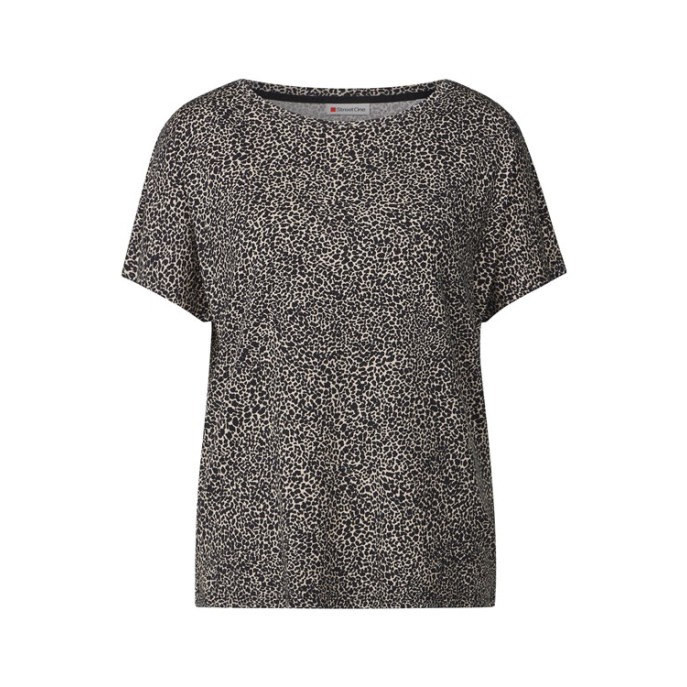 S Street One shirt vlekkenprint Zwart zand